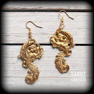 Baroque Green man earrings-Jack of the Green jewelry