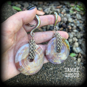 Indian agate ear weights-Hanging gauges