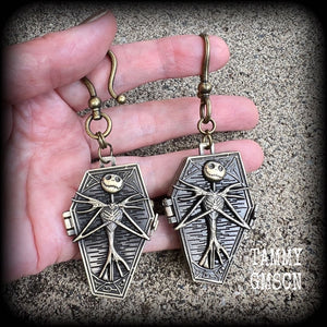 Nightmare Before Christmas earrings-Coffin ear hangers