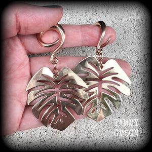 Monstera leaf ear weights Crazy Plant People Australia CIPPA Plant people Plant jewelry Leaf earrings Plant earrings Leaf gauged earrings Stretched ears Stretched lobes Gauged ears Gauged earrings Tunnel dangles Plugs 6mm 8mm 10mm 12mm 14mm 16mm 19mm 22mm 25mm 28mm 30mm