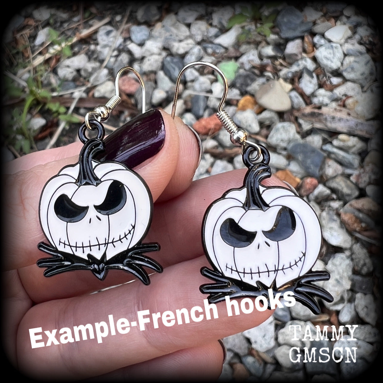 Jack Skellington earrings Nightmare before Christmas earrings Halloween earrings Jack o lantern earrings Halloween jewellery Spooky cute earrings 