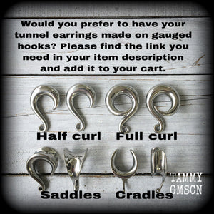 Gauged hooks Gingerbread man tunnels Secret santa Stocking stuffers Christmas ear gauges Gingerbread man gauges Gauged earrings Stretched lobes Gauged ears Ear hangers Christmas gifts Christmas plugs Xmas 4mm 6mm 8mm 10mm 12mm 14mm 16mm 19mm 22mm 25mm 28mm 30mm