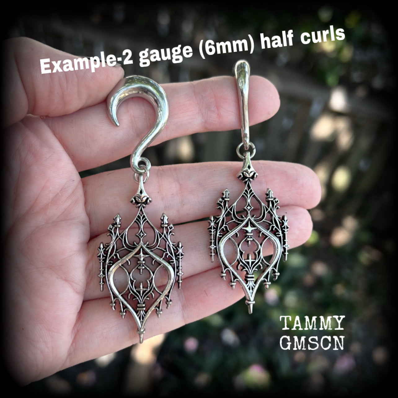 Gothic arch tunnel earrings-Gothic cathedral ear gauges