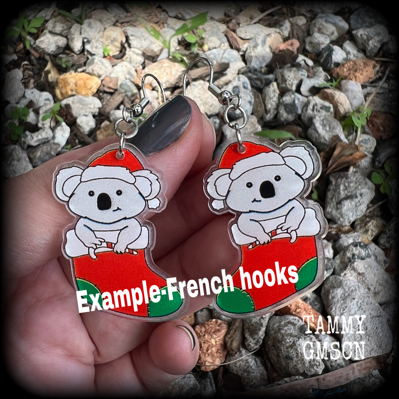 Koala earrings-Christmas earrings-Yule earrings