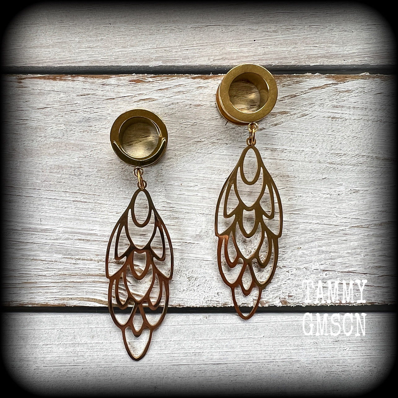 Aphrodite tunnel earrings-Art nouveau tunnels