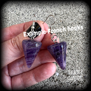 Amethyst earrings-Gemstone earrings