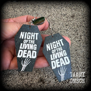 Zombie coffin earrings-Horror movie earrings