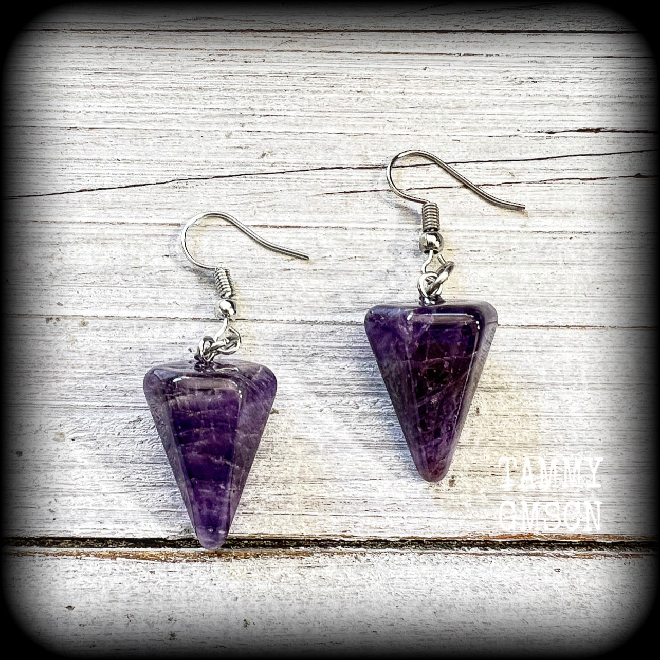 Amethyst earrings-Gemstone earrings