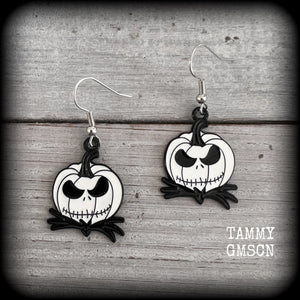 Jack Skellington earrings Nightmare before Christmas earrings Halloween earrings Jack o lantern earrings Halloween jewellery Spooky cute earrings 