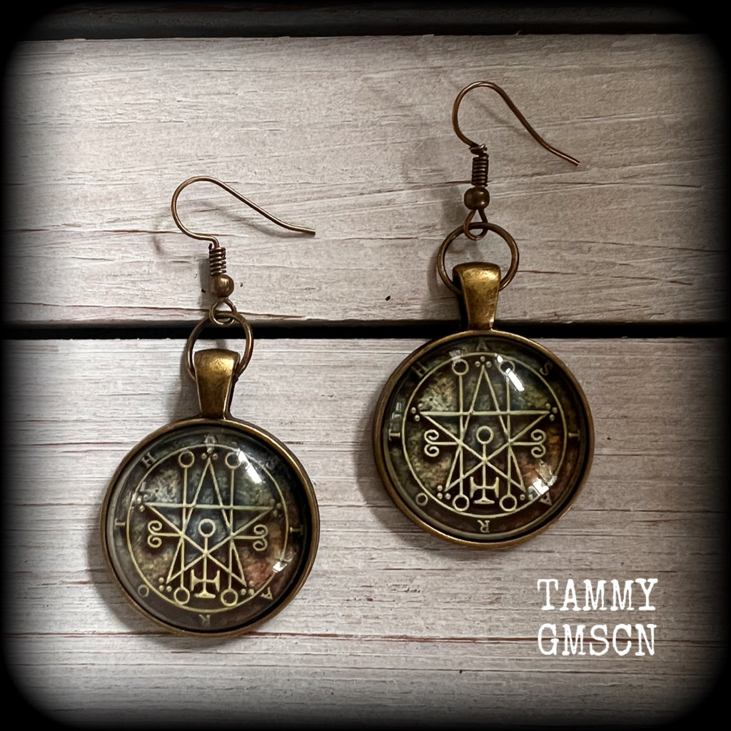 Sigil of Astaroth earrings-Occult jewelry