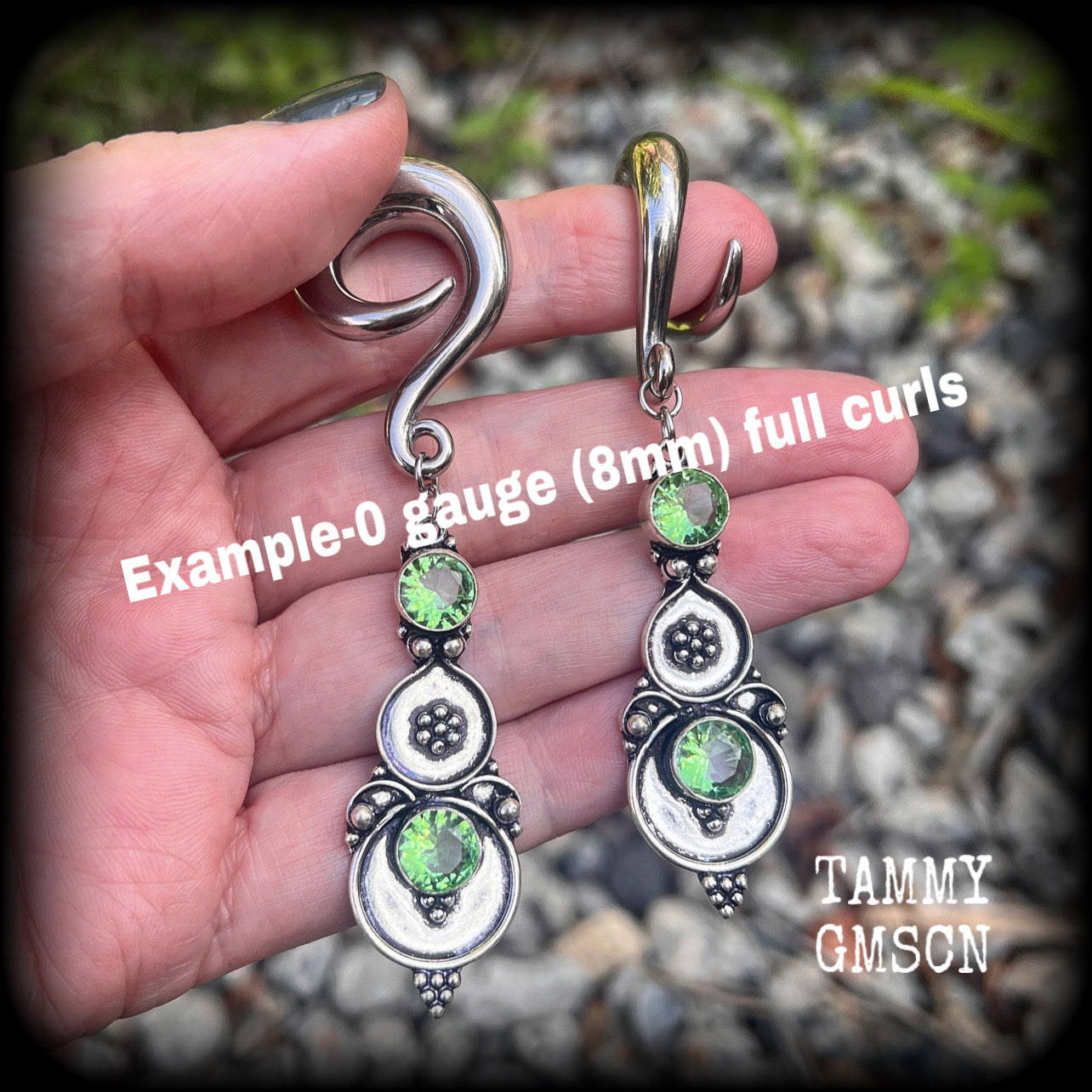 Peridot earrings Peridot gauged earrings 0 gauge ear weights Gemstone ear weights Gemstone tunnel earrings Tunnel dangles Gemstone plugs Gauged ears Body jewelry Stretched lobes Stretched ears 4mm 6mm 8mm 10mm 12mm 14mm 16mm 19mm 22mm 25mm 28mm 30mm