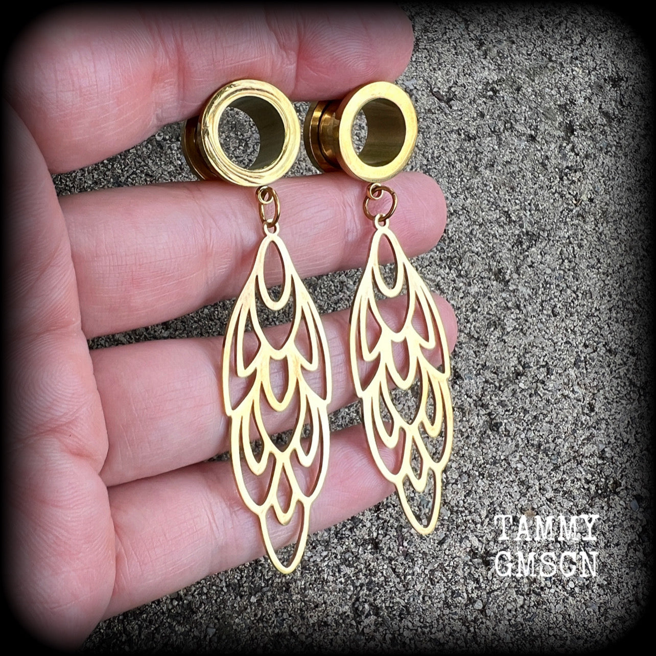 Aphrodite tunnel earrings-Art nouveau tunnels