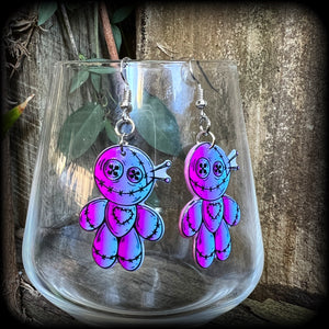 Voodoo doll earrings-Halloween earrings