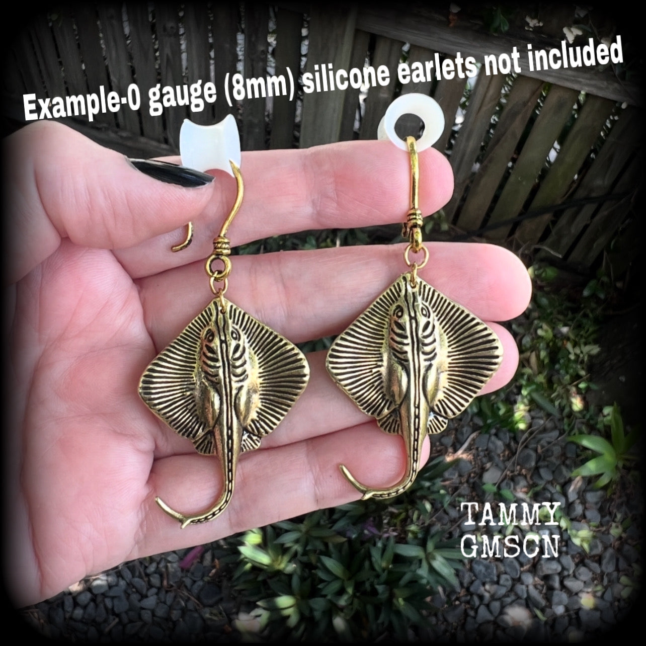 Sting ray earrings-Ocean life earrings