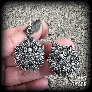 Green man earrings-Greenman earrings