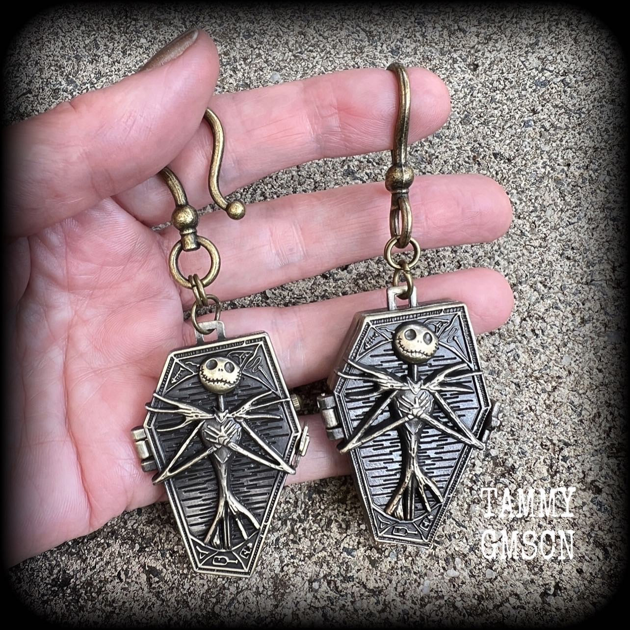 Nightmare Before Christmas earrings-Coffin ear hangers