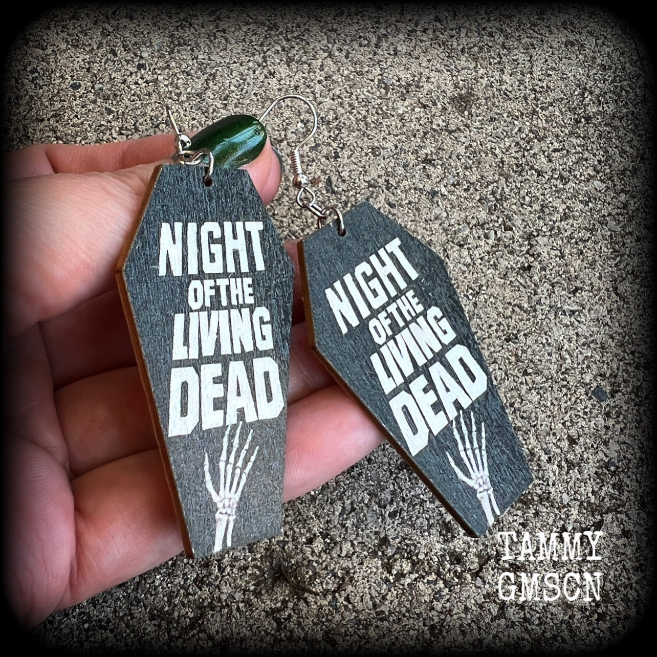 Zombie coffin earrings-Horror movie earrings