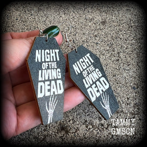 Zombie coffin earrings-Horror movie earrings
