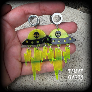 UFO tunnel earrings