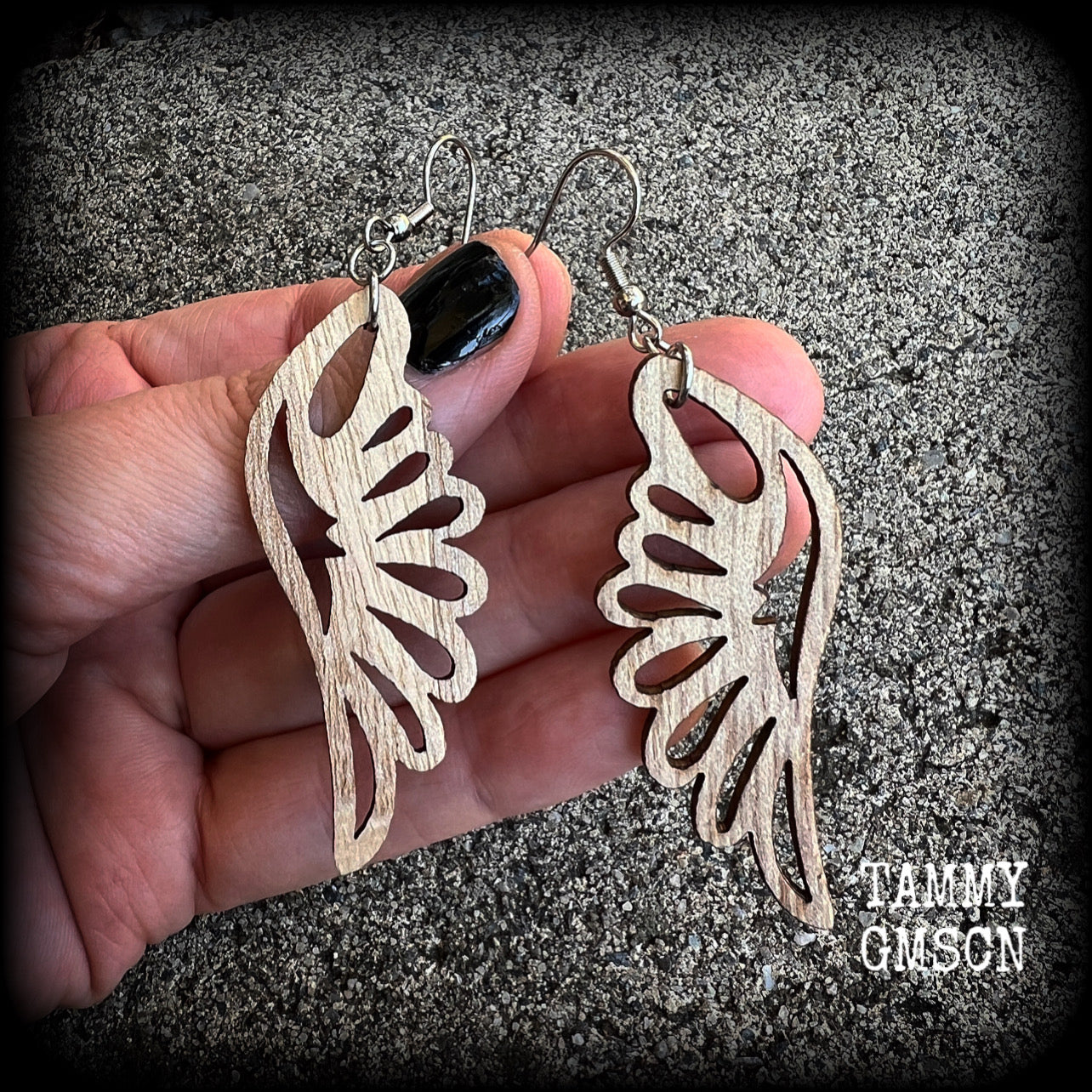 Butterfly wings earrings-Wood earrings