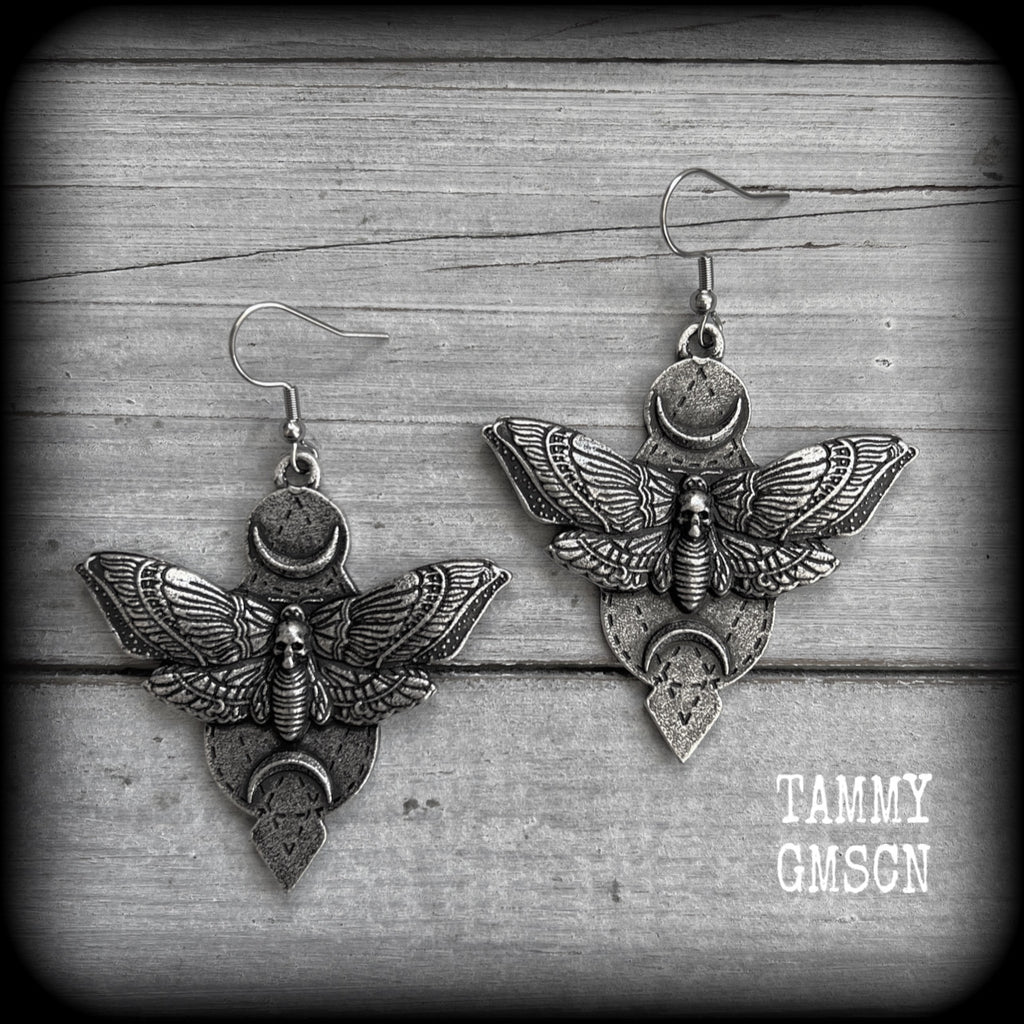 Deaths head moth earrings