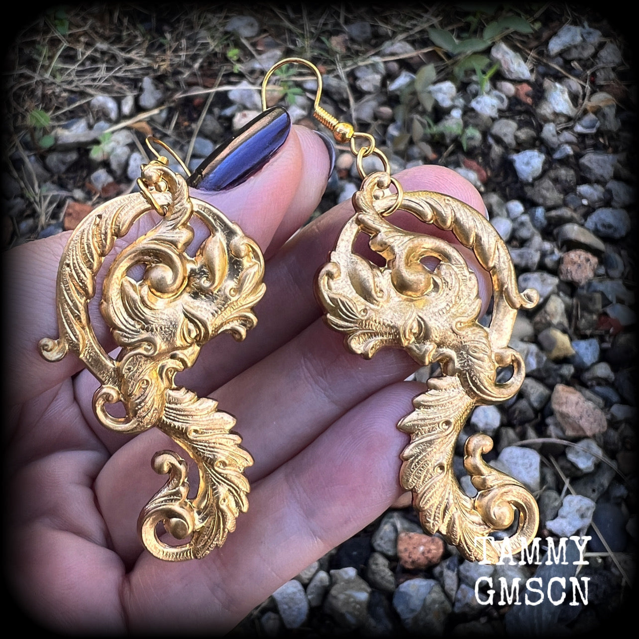 Baroque Green man earrings-Jack of the Green jewelry