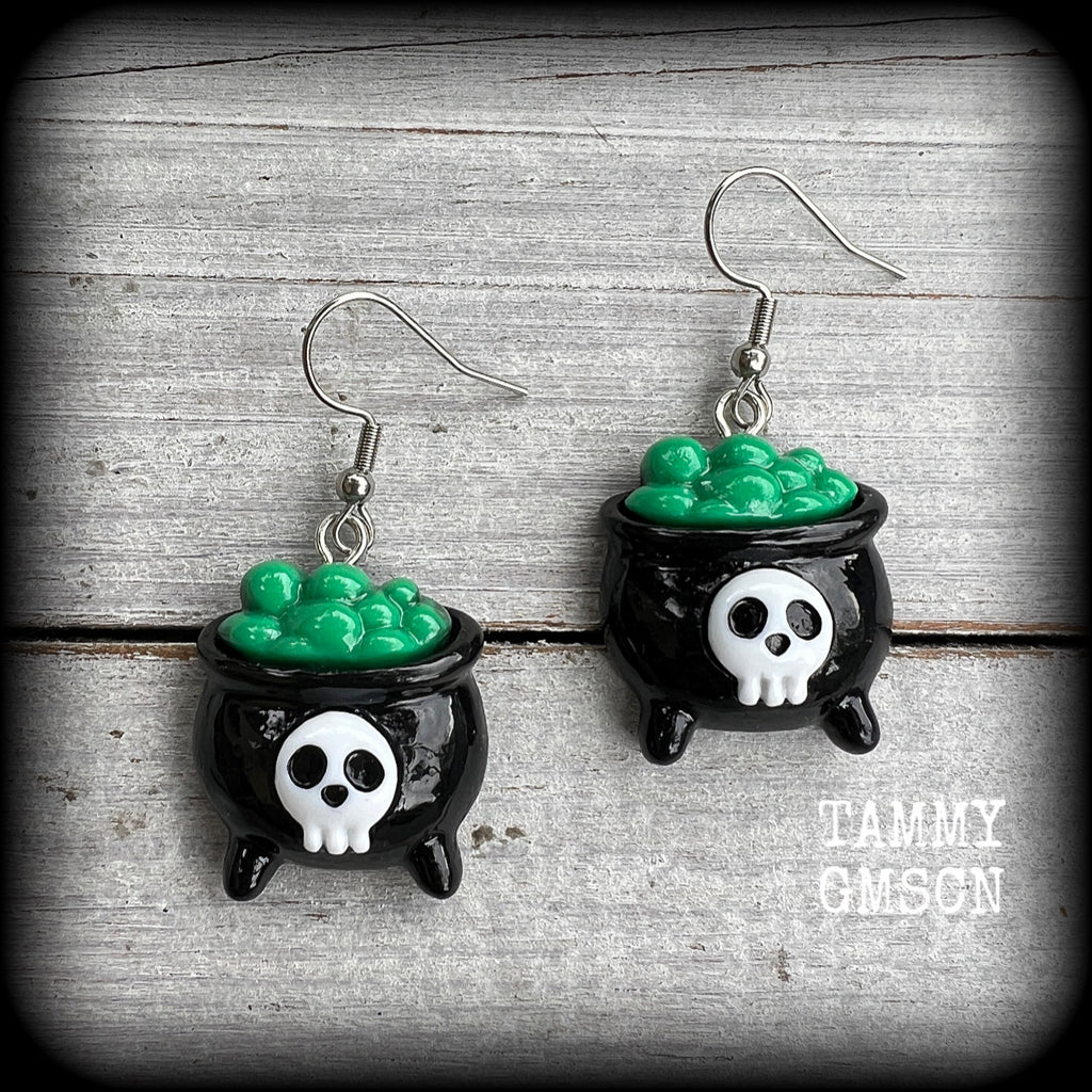 Cauldron earrings-Halloween earrings