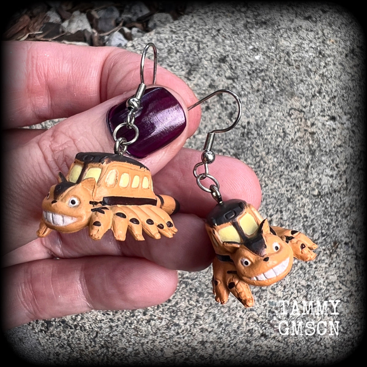 Anime earrings Catbus earrings Kawaii earrings Kawaii jewelry Cosplay My neighbor Totoro Cat earrings Crazy cat lady Studio 