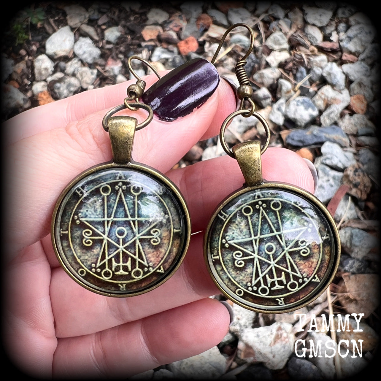 Sigil of Astaroth earrings-Occult jewelry
