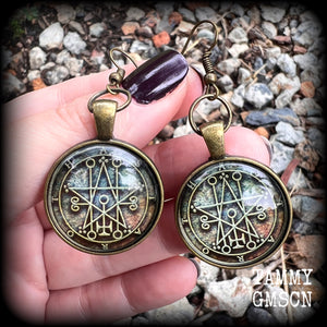 Sigil of Astaroth earrings-Occult jewelry