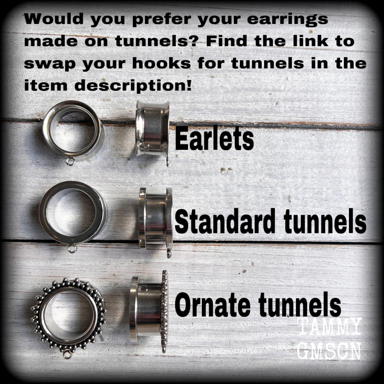 Tunnel earrings Tunnel dangles Plugs Gypsy hoho Superstition 