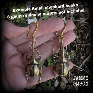 Rhinoceros beetle earrings-Hercules beetle insect earrings