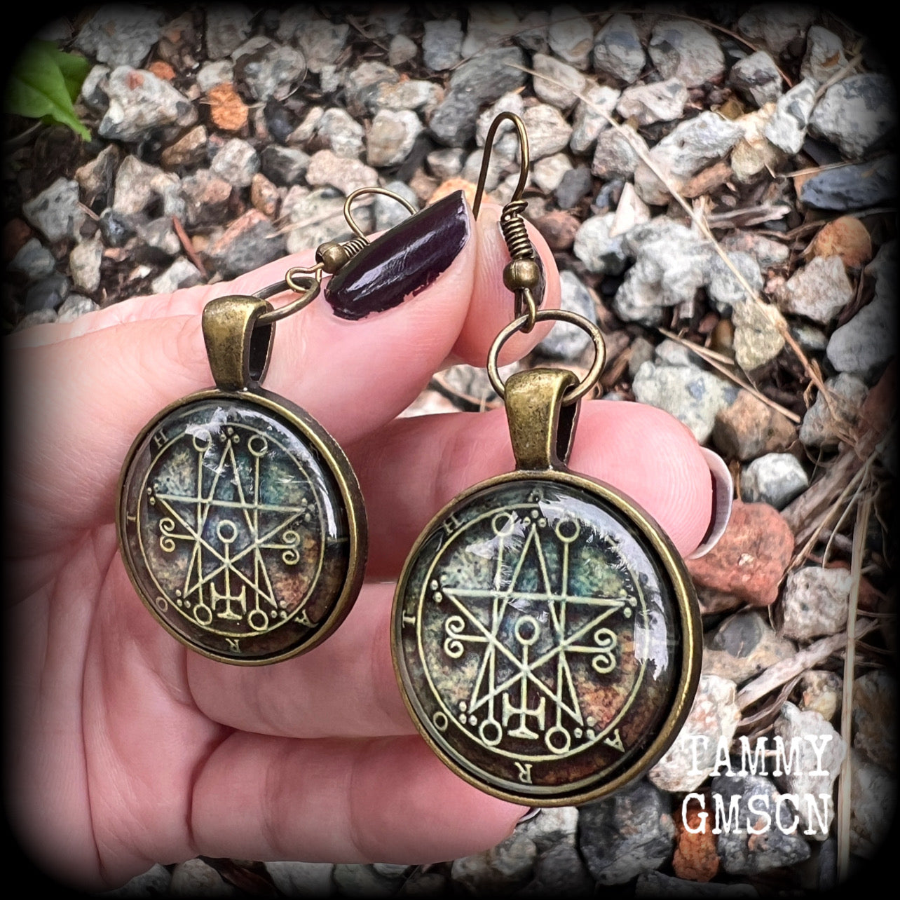 Sigil of Astaroth earrings-Occult jewelry