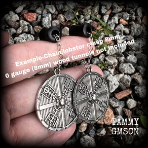 Viking shield earrings-Norse earrings