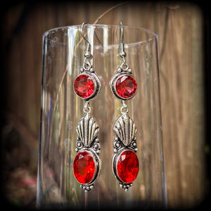 Garnet gemstone earrings-Boho earrings