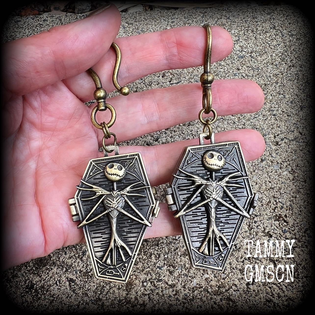 Nightmare Before Christmas earrings-Coffin ear hangers