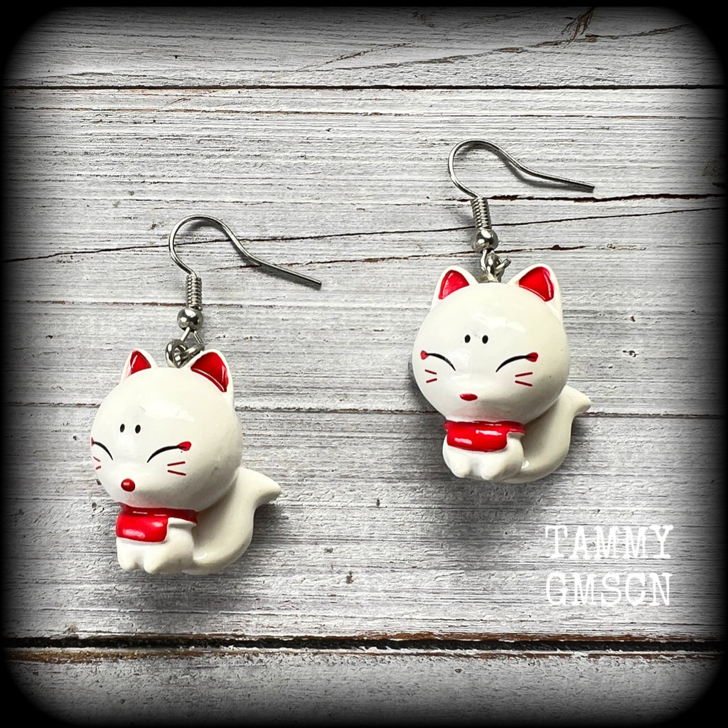 Inari Okami-Japanese fox earrings