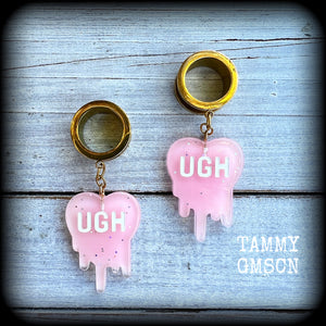 Melting heart tunnel earrings-UGH earrings