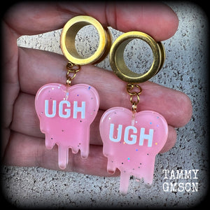 Melting heart tunnel earrings-UGH earrings