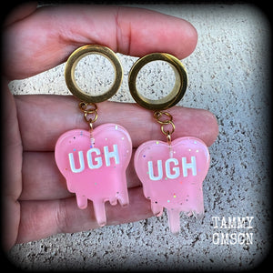 Melting heart tunnel earrings-UGH earrings