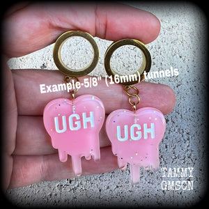 Melting heart tunnel earrings-UGH earrings