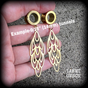 Aphrodite tunnel earrings-Art nouveau tunnels