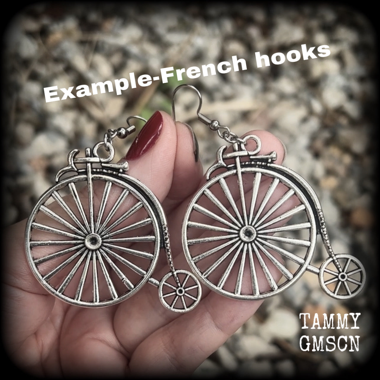 Penny Farthing earrings Boneshaker Kitsch earrings Bicycle earrings Steampunk jewelry Quirky earrings Quirky jewelry Steampunk earrings Victorian era jewelry Retro earrings Dreadpunk jewelry Curiosities Antiques Pierced ears Stocking stuffers