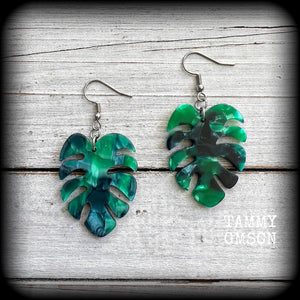 Monstera earrings-Leaf earrings