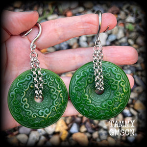 Jade gauged earrings 