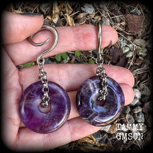 Amethyst ear weights 