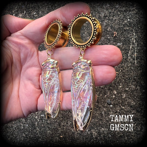 Gemstone cicada earrings 