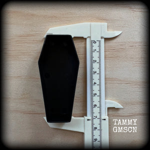 Jewelry storage containers-Black coffin keep case for earrings and ear weights
