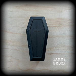Jewelry storage containers-Black coffin keep case for earrings and ear weights