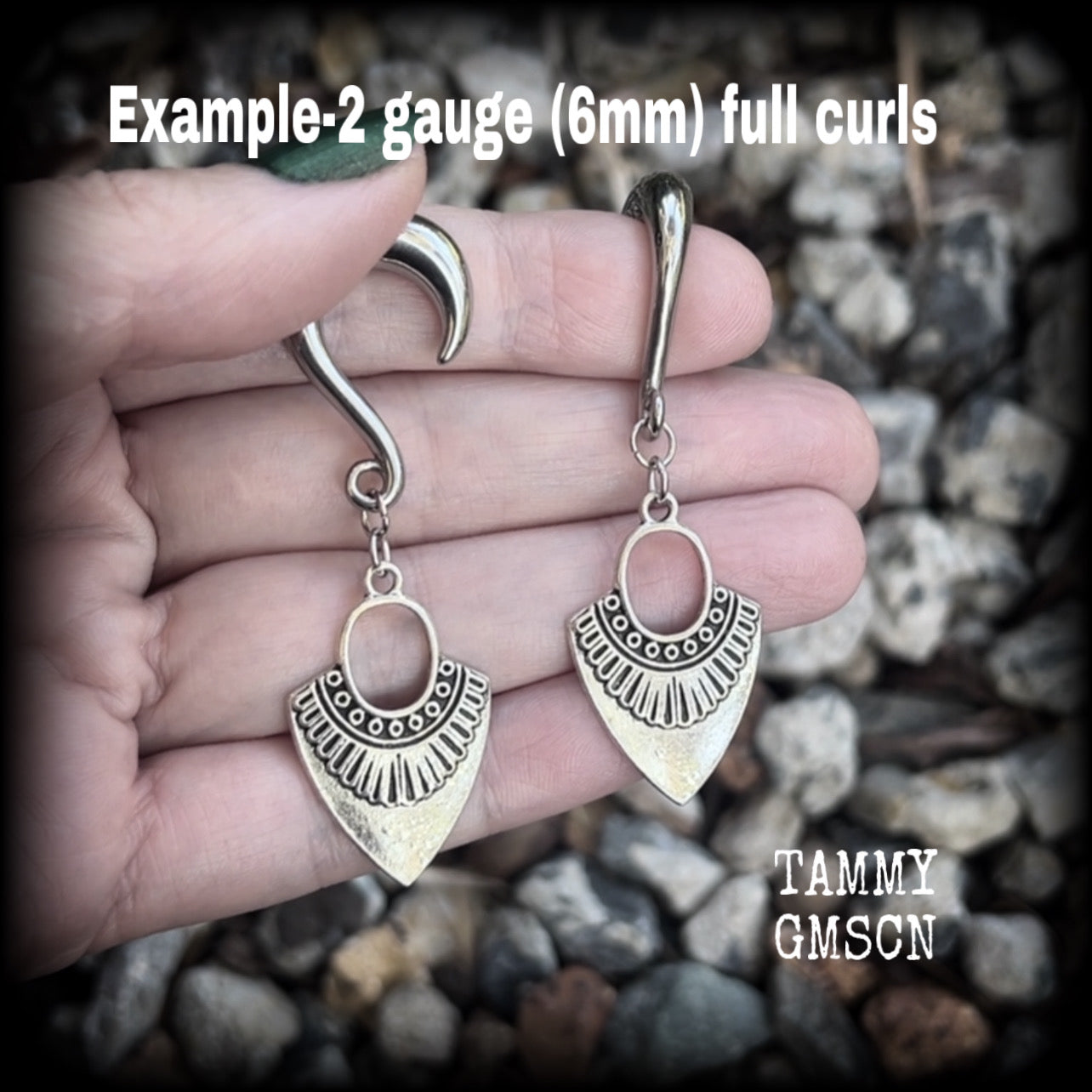Inspired by Ishtar, Mesopotamian Goddess of love, beauty, sex and war, these beautiful tribal antique silver gauged earrings are nice and light weight, weighing approx 5 grams a piece, and are nice and dangly, measuring just on 6cms from tip to tip.